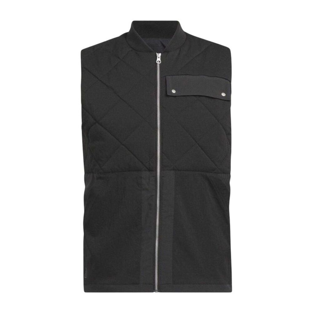 Adidas Mens Golf Quilted Recycled Polyester Vest / Black